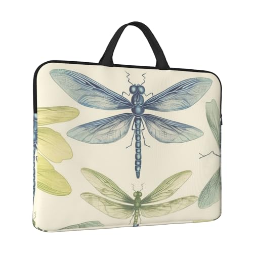 Laptoptasche, Libellen-Motiv, wasserabweisend, Computer-Tragetasche, Aktentasche mit Griff von LPSRTWE