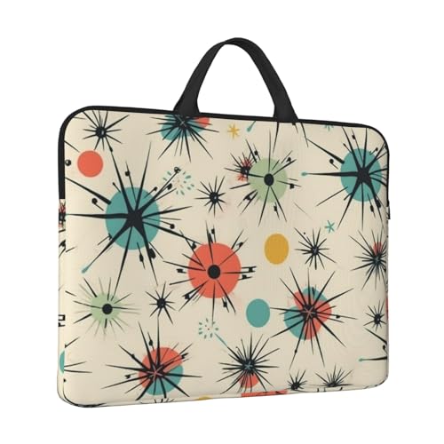 Laptoptasche Atomic Stars Retro-Muster Laptophülle wasserabweisend Computer-Tragetasche Aktentasche mit Griff von LPSRTWE