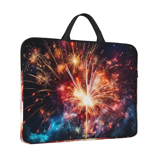 Laptoptasche Explosion Feuerwerk Laptop Sleeve Wasserabweisend Computer Tragetasche Aktentasche mit Griff von LPSRTWE