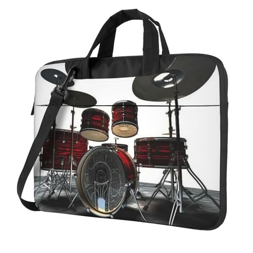 Laptoptasche Laptop-Tragetasche Cool Drum Set Messenger Umhängetasche mit Schultergurt Computertasche 15,6 Zoll von LPSRTWE