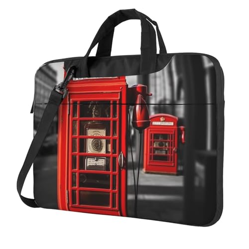Laptoptasche Laptop-Tragetasche England UK Retro London Telefon Messenger Umhängetasche mit Schultergurt Computertasche 13 Zoll von LPSRTWE