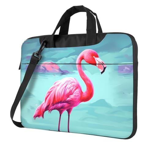 Laptoptasche Laptop-Tragetasche Flamingos Messenger Umhängetasche mit Schultergurt Computertasche 15,6 Zoll von LPSRTWE