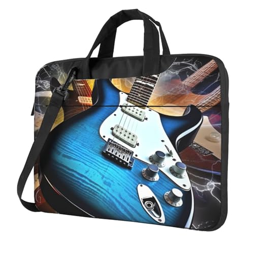 Laptoptasche Laptop-Tragetasche Magic E-Gitarre Musik Messenger Umhängetasche mit Schultergurt Computertasche 13 Zoll von LPSRTWE