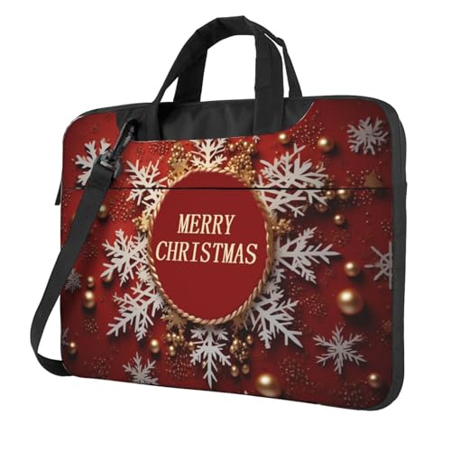Laptoptasche Laptop-Tragetasche Merry Christmas too Messenger Umhängetasche mit Schultergurt Computertasche 39,6 cm (15,6 Zoll) von LPSRTWE