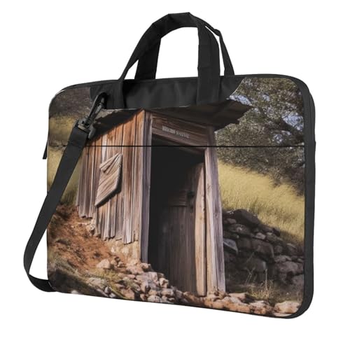 Laptoptasche Laptop-Tragetasche Old Ancient Outhouse Messenger Umhängetasche mit Schultergurt Computertasche 13 Zoll von LPSRTWE