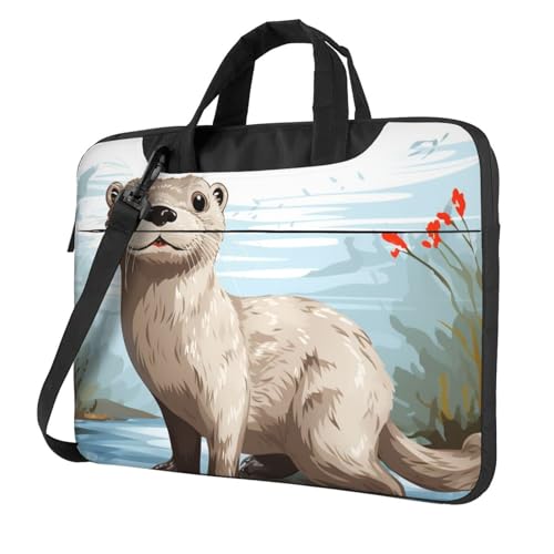 Laptoptasche Laptop-Tragetasche Otter Messenger Umhängetasche mit Schultergurt Computertasche 15,6 Zoll von LPSRTWE
