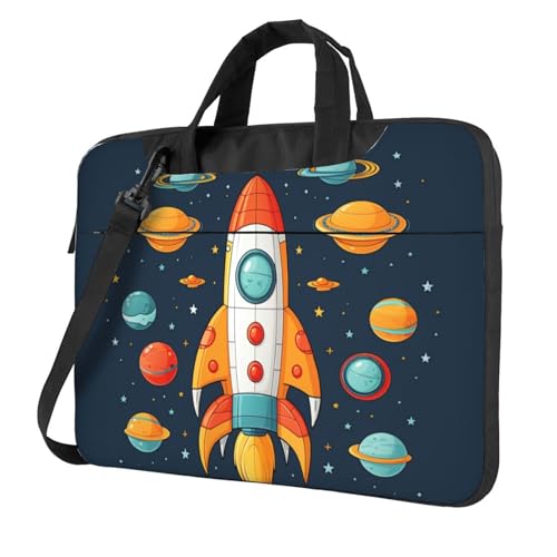 Laptoptasche Laptop-Tragetasche Rakete Clipart Raumschiff Messenger Umhängetasche mit Schultergurt Computertasche 35,6 cm (14 Zoll) von LPSRTWE