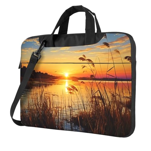 Laptoptasche Laptop-Tragetasche Reeds by the River Messenger Umhängetasche mit Schultergurt Computertasche 13 Zoll von LPSRTWE