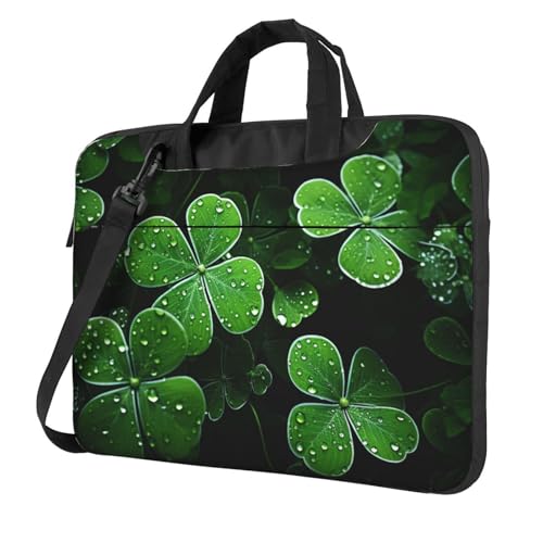 Laptoptasche Laptop-Tragetasche St. Patricks Day Leaves Messenger Umhängetasche mit Schultergurt Computertasche 14 Zoll von LPSRTWE