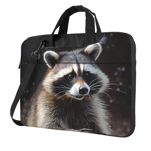 Laptoptasche Laptop-Tragetasche Waschbär Messenger Umhängetasche mit Schultergurt Computertasche 13 Zoll von LPSRTWE