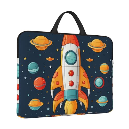 Laptoptasche Rocket Clipart Weltraumschiff, Laptop-Hülle, wasserabweisend, Computer-Tragetasche, Aktentasche mit Griff von LPSRTWE