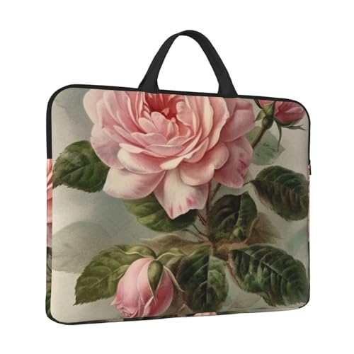 Laptoptasche Vintage Rose Laptophülle wasserabweisend Computer-Tragetasche Aktentasche mit Griff von LPSRTWE