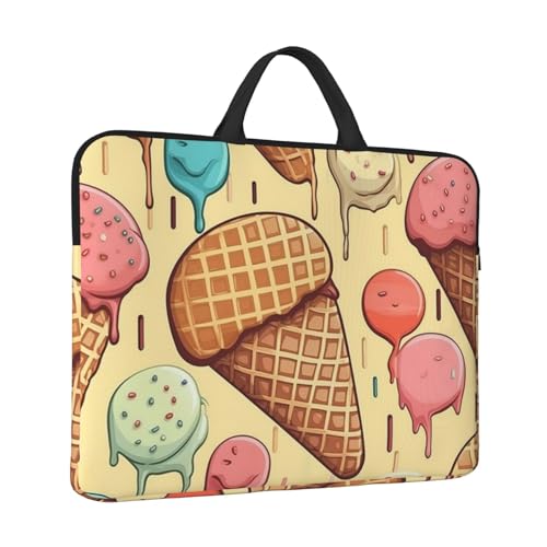 Laptoptasche mit Eiscreme- und Waffelmuster, wasserabweisend, Computer-Tragetasche, Aktentasche mit Griff Laptoptasche mit Eiscreme- und Waffelmuster, wasserabweisend, Computer-Tragetasche, Aktentasche mit Griff von LPSRTWE