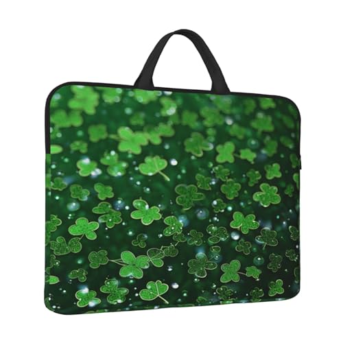 Laptoptasche mit Hintergrund, St. Patrick's Day, glitzernd, wasserabweisend, Computer-Tragetasche, Aktentasche mit Griff von LPSRTWE