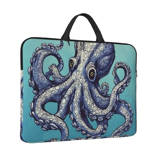 Laptoptasche mit Oktopus-Design, wasserabweisend, Computer-Tragetasche, Aktentasche mit Griff von LPSRTWE