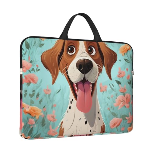 Laptoptasche mit lustigem Hund, wasserabweisend, Computer-Tragetasche, Aktentasche mit Griff von LPSRTWE
