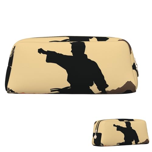 Leder-Federmäppchen, niedliches Federmäppchen mit Reißverschluss, ästhetische Stifttasche, Karate, Kosmetik, Make-up-Tasche für Männer und Frauen, gold, Einheitsgröße Leder-Federmäppchen, niedliches Federmäppchen mit Reißverschluss, ästhetische Stifttasche, Karate, Kosmetik, Make-up-Tasche für Männer und Frauen, gold, Einheitsgröße von LPSRTWE