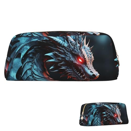 Leder-Federmäppchen, niedliches Federmäppchen mit Reißverschluss, ästhetisches Stifteetui, Drache, Kosmetiktasche, Make-up-Tasche für Männer und Frauen, gold, Einheitsgröße Leder-Federmäppchen, niedliches Federmäppchen mit Reißverschluss, ästhetisches Stifteetui, Drache, Kosmetiktasche, Make-up-Tasche für Männer und Frauen, gold, Einheitsgröße von LPSRTWE