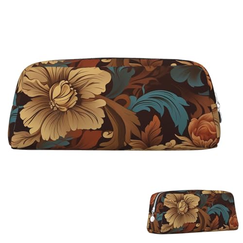 Leder-Federmäppchen, niedliches Federmäppchen mit Reißverschluss, ästhetisches Stifteetui, Set mit kunstvollen Blumenmuster, Kosmetiktasche für Damen und Herren, silber, Einheitsgröße von LPSRTWE