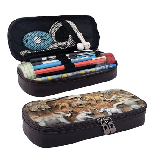 LPWTYCBV Bedrucktes Leder-Federmäppchen mit Elefantenmotiv und Reißverschluss, sehr geeignet für den täglichen Gebrauch., Schwarz , Einheitsgröße, Kosmetiktasche LPWTYCBV Bedrucktes Leder-Federmäppchen mit Elefantenmotiv und Reißverschluss, sehr geeignet für den täglichen Gebrauch., Schwarz , Einheitsgröße, Kosmetiktasche von LPWTYCBV