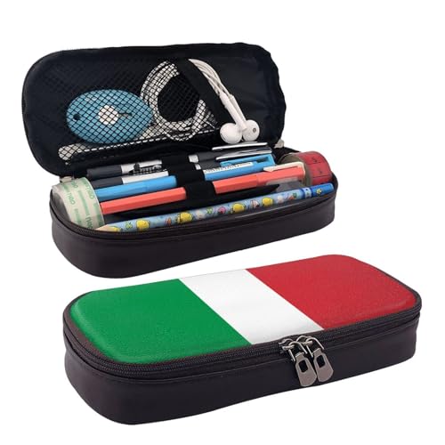 LPWTYCBV Bedrucktes Leder-Federmäppchen mit Italien-Flagge und Reißverschluss, sehr geeignet für den täglichen Gebrauch., Schwarz , Einheitsgröße, Kosmetiktasche LPWTYCBV Bedrucktes Leder-Federmäppchen mit Italien-Flagge und Reißverschluss, sehr geeignet für den täglichen Gebrauch., Schwarz , Einheitsgröße, Kosmetiktasche von LPWTYCBV