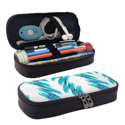 LPWTYCBV Bedrucktes Leder-Federmäppchen mit Reißverschluss, sehr geeignet für den täglichen Gebrauch., Schwarz , Einheitsgröße, Kosmetiktasche von LPWTYCBV