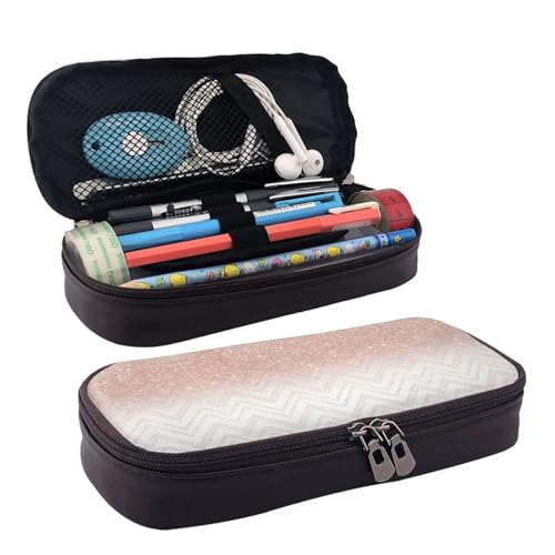 LPWTYCBV Glitzerndes Federmäppchen aus Leder mit hübschem Muster und Reißverschluss, sehr geeignet für den täglichen Gebrauch., Schwarz , Einheitsgröße, Kosmetiktasche von LPWTYCBV