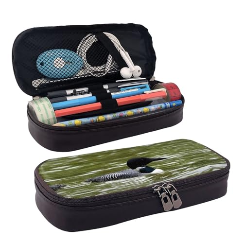LPWTYCBV Loon Nature Federmäppchen aus Leder mit Vogelmotiv und Reißverschluss, sehr geeignet für den täglichen Gebrauch., Schwarz , Einheitsgröße, Kosmetiktasche LPWTYCBV Loon Nature Federmäppchen aus Leder mit Vogelmotiv und Reißverschluss, sehr geeignet für den täglichen Gebrauch., Schwarz , Einheitsgröße, Kosmetiktasche von LPWTYCBV