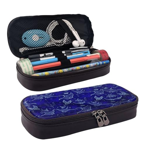LPWTYCBV Manta Ray and Fish bedrucktes Leder-Federmäppchen mit Reißverschluss ist sehr geeignet für den täglichen Gebrauch., Schwarz , Einheitsgröße, Kosmetiktasche LPWTYCBV Manta Ray and Fish bedrucktes Leder-Federmäppchen mit Reißverschluss ist sehr geeignet für den täglichen Gebrauch., Schwarz , Einheitsgröße, Kosmetiktasche von LPWTYCBV