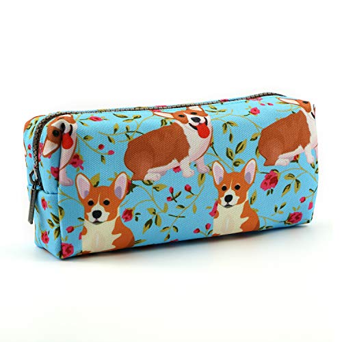 Federmäppchen mit Corgi-Motiv aus Leinen für Stifte und Schreibwaren, auch als Make-up- und Kosmetiktasche geeignet von LParkin