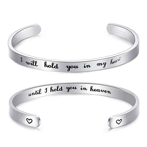 LParkin Damen Memorial Armband ich werde Dich in Meinem Herzen halten, bis ich sie halten im Himmel Geschenke für ihre Erinnerung schmuck Cuff von LParkin