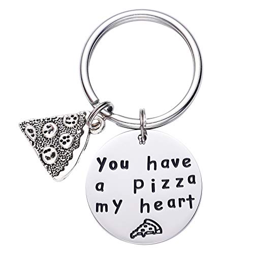 LParkin Damen sie haben eine Pizza Mein Herz Jahrestag Schlüsselanhänger Pizza Schlüsselanhänger Freund Ehemann Geschenk-bräutigam-Geschenk-Geschenke für ihn Pizza-Liebhaber Keychain von LParkin