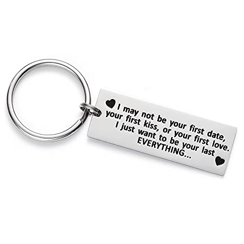 LParkin Schlüsselanhänger Papa, Schlüsselanhänger mit Aufschrift I May Not Be Your First Date Your First Kiss Or Your First Love, Geschenk für Vatertag, Papa Geschenk Geburtstag von LParkin