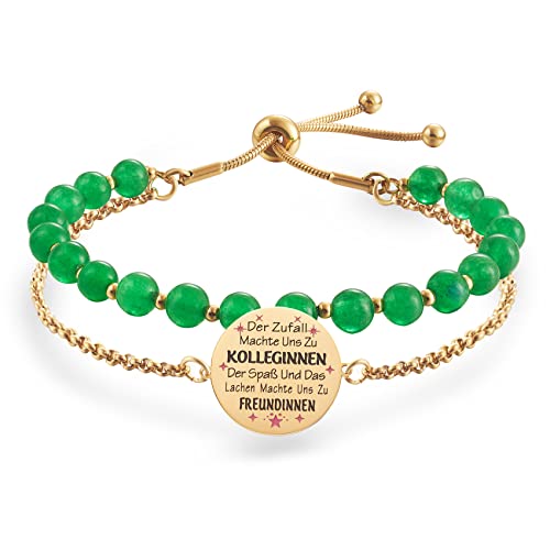 LParkin Freundschaft Armband Doppelt Geperlt Armband Beste Freundin Rostfreie Stähle Armband für Beste Freundin Einstellbar Freundin Armband von LParkin