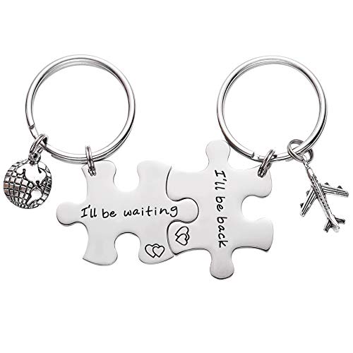 LParkin I'll Be Back I'll Be Waiting Puzzle Schlüsselanhänger Paare Set Langstreckenbeziehungen Geschenke für Paare Liebe Freundschaft Geschenk, weiß, M von LParkin