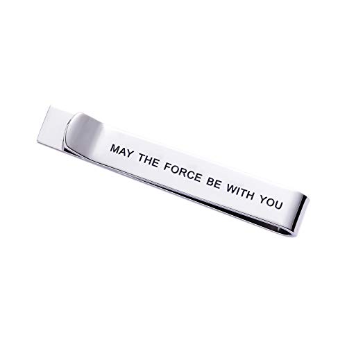 May The Force Be With You Krawattenklammer Star Wars Fan Geschenk Lustiges Geschenk Edelstahl Poliert Finish Krawattenklammern Herren Damen, Metall von LParkin