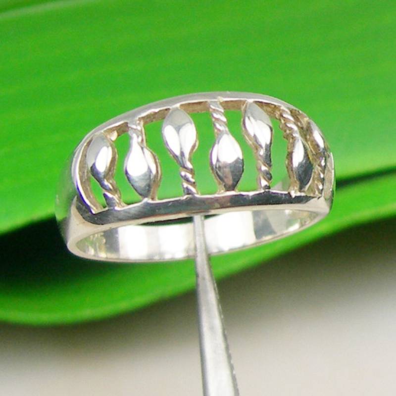 Echtes 925 Sterlingsilber Schlicht Band Kuppel Unisex Ring - R501 von LQCJewellery