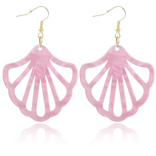 LQIOACU 1 Paar Muschel Ohrringe, Ohrringe muschel, Für meerjungfrau kostüm damen, Meerjungfrau schmuck, Rosa von LQIOACU