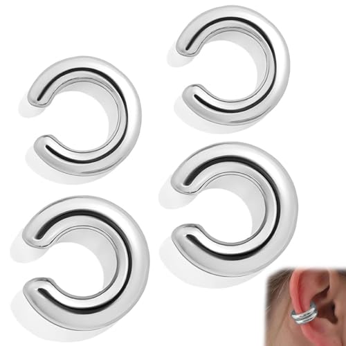LQIOACU 2 Paare Fake piercing, Ear cuff silber, Ohrclips damen ohne ohrlöcher, Clip ohrringe von LQIOACU