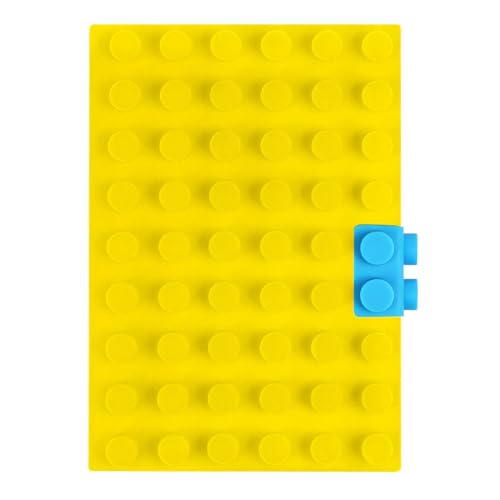 LQIOACU A6 Baustein-Notizbuch Notizbuch Notizbuch A6 Liniert Silikon Wasserdicht Abnehmbar Für Notizen Planung Studium Reisen Zeichnungen（Gelb） von LQIOACU