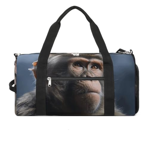Fitness Tasche, Affe Druck Wiederverwendbar Turnbeutel Sport Reise Fitness Tasche Essentials Gym Bag mit Schuhfach, Style, One Size, Stil:, Einheitsgröße Fitness Tasche, Affe Druck Wiederverwendbar Turnbeutel Sport Reise Fitness Tasche Essentials Gym Bag mit Schuhfach, Style, One Size, Stil:, Einheitsgröße von LQPMNK
