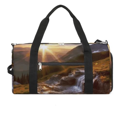 Fitness Tasche, Berg Sonnenaufgang Landschaft Druck Wiederverwendbare Turnbeutel Sport Reise Fitness Tasche Essentials Gym Bag mit Schuhfach, Style, One Size, Stil:, Einheitsgröße Fitness Tasche, Berg Sonnenaufgang Landschaft Druck Wiederverwendbare Turnbeutel Sport Reise Fitness Tasche Essentials Gym Bag mit Schuhfach, Style, One Size, Stil:, Einheitsgröße von LQPMNK