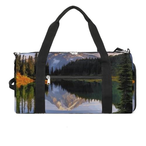 Fitness Tasche, Berg und See Bilder Druck Wiederverwendbar Turnbeutel Sport Reise Fitness Tasche Essentials Gym Bag mit Schuhfach, Style, One Size, Stil:, Einheitsgröße Fitness Tasche, Berg und See Bilder Druck Wiederverwendbar Turnbeutel Sport Reise Fitness Tasche Essentials Gym Bag mit Schuhfach, Style, One Size, Stil:, Einheitsgröße von LQPMNK
