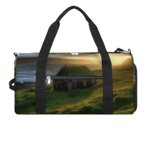 Fitness Tasche, Hüttengras Sonnenstrahlen Druck Wiederverwendbare Turnbeutel Sport Reise Fitness Tasche Essentials Gym Bag mit Schuhfach, Style, One Size, Stil:, Einheitsgröße Fitness Tasche, Hüttengras Sonnenstrahlen Druck Wiederverwendbare Turnbeutel Sport Reise Fitness Tasche Essentials Gym Bag mit Schuhfach, Style, One Size, Stil:, Einheitsgröße von LQPMNK