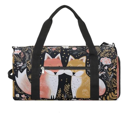 Fitness Tasche, Love Cartoon Fuchs Druck Wiederverwendbare Turnbeutel Sport Reise Fitness Tasche Essentials Gym Bag mit Schuhfach, Stil, One Size, Stil:, Einheitsgröße Fitness Tasche, Love Cartoon Fuchs Druck Wiederverwendbare Turnbeutel Sport Reise Fitness Tasche Essentials Gym Bag mit Schuhfach, Stil, One Size, Stil:, Einheitsgröße von LQPMNK
