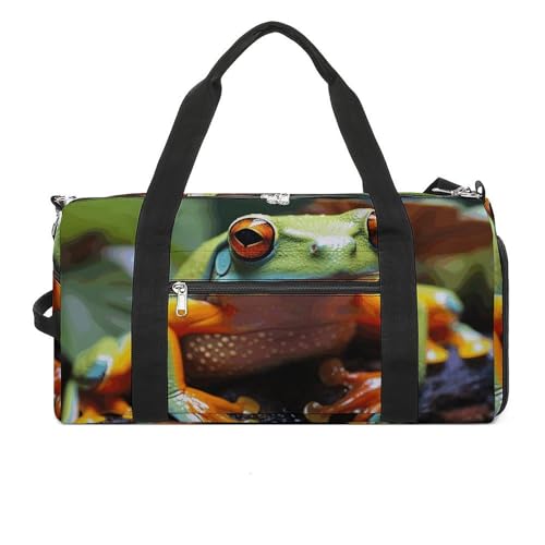 Fitness Tasche, Lovely Tree Frogs Print Wiederverwendbare Turnbeutel Sport Reise Fitness Tasche Essentials Gym Bag mit Schuhfach, Style, One Size, Stil:, Einheitsgröße von LQPMNK