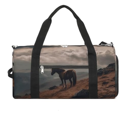Fitness Tasche, Pferd auf den Bergen Print Wiederverwendbare Turnbeutel Sport Reise Fitness Tasche Essentials Gym Bag mit Schuhfach, Style, One Size, Stil:, Einheitsgröße Fitness Tasche, Pferd auf den Bergen Print Wiederverwendbare Turnbeutel Sport Reise Fitness Tasche Essentials Gym Bag mit Schuhfach, Style, One Size, Stil:, Einheitsgröße von LQPMNK