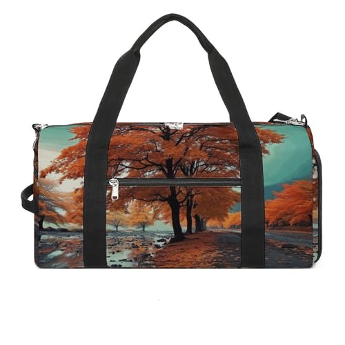 Fitness Tasche Maple Tree im Herbst Print Wiederverwendbar Turnbeutel Sport Reise Fitness Tasche Essentials Gym Bag mit Schuhfach Style One Size, Stil:, Einheitsgröße von LQPMNK