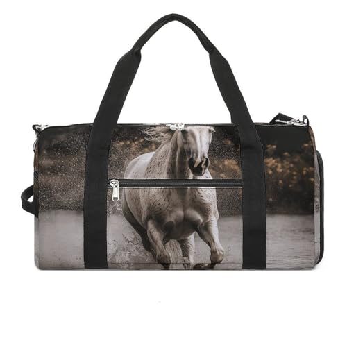 Fitness Tasche Pferdelaufen by The Water Print Wiederverwendbare Turnbeutel Sport Reise Fitness Tasche Essentials Gym Bag mit Schuhfach Style One Size, Stil:, Einheitsgröße von LQPMNK