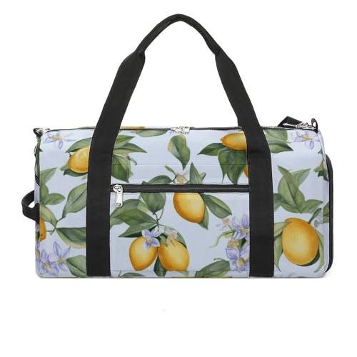 Fitnessbeutel Zitronenmuster Druck Wiederverwendbar Turnbeutel Sport Reise Fitness Tasche Essentials Gym Bag mit Schuhfach, Style, One Size, Stil:, Einheitsgröße von LQPMNK